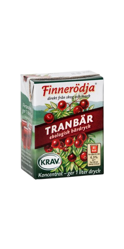 Bar Dryck KRAV Finnerodja Koncentrat Tranbär Ny