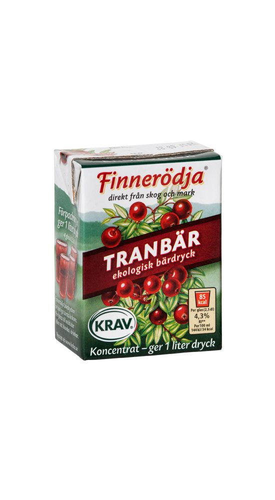 Bar Dryck KRAV Finnerodja Koncentrat Tranbär Ny
