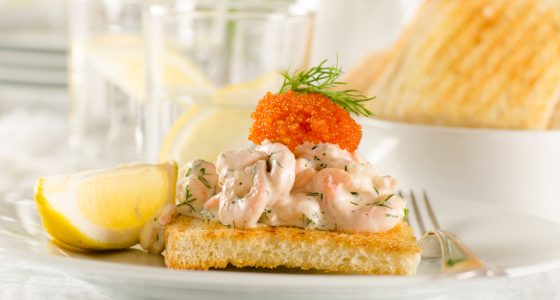 Toast,Skagen, ,Shrimp,And,Caviar,On,Toast.,Classic,Swedish